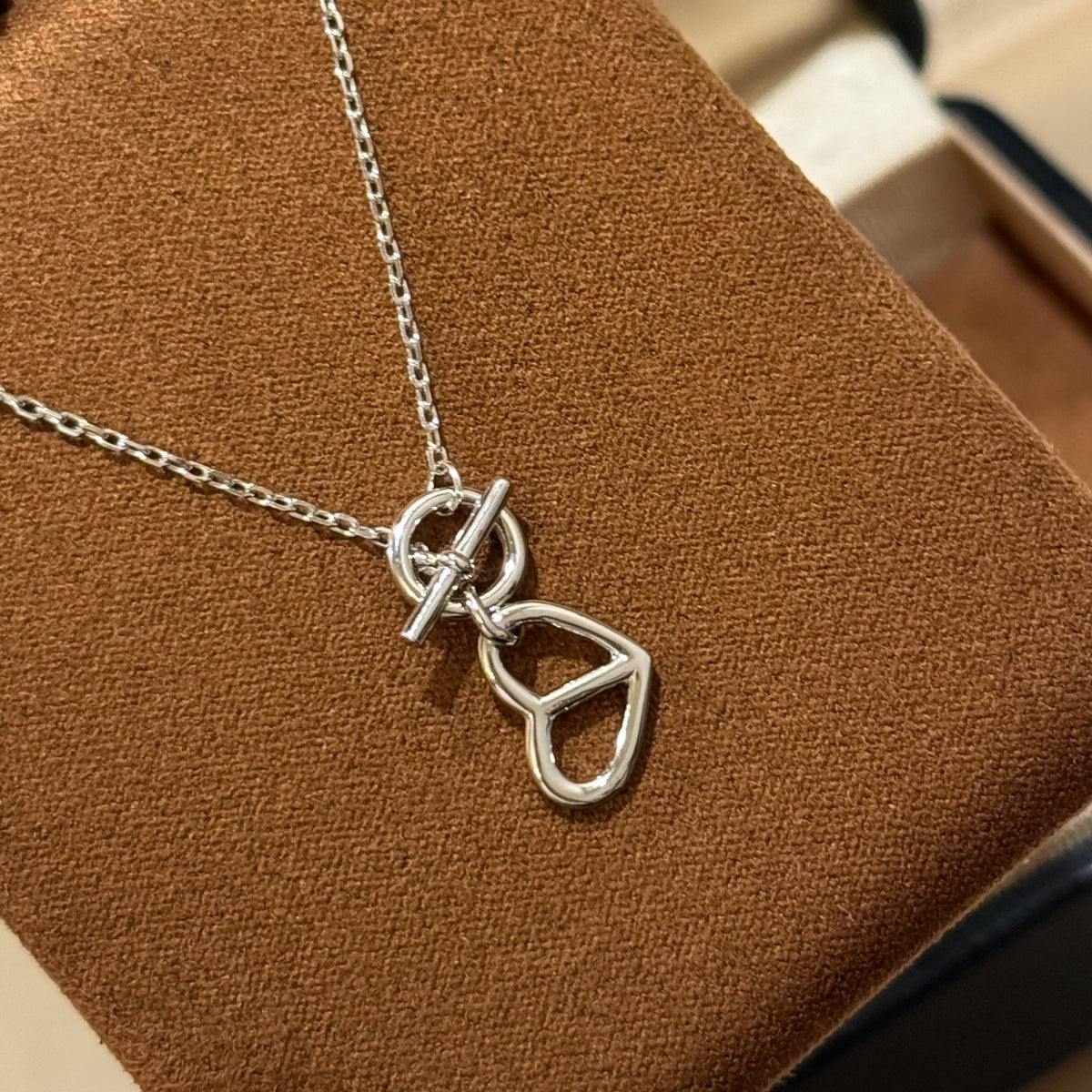 gold heart Necklace for unisex couple - alternate angle view 9