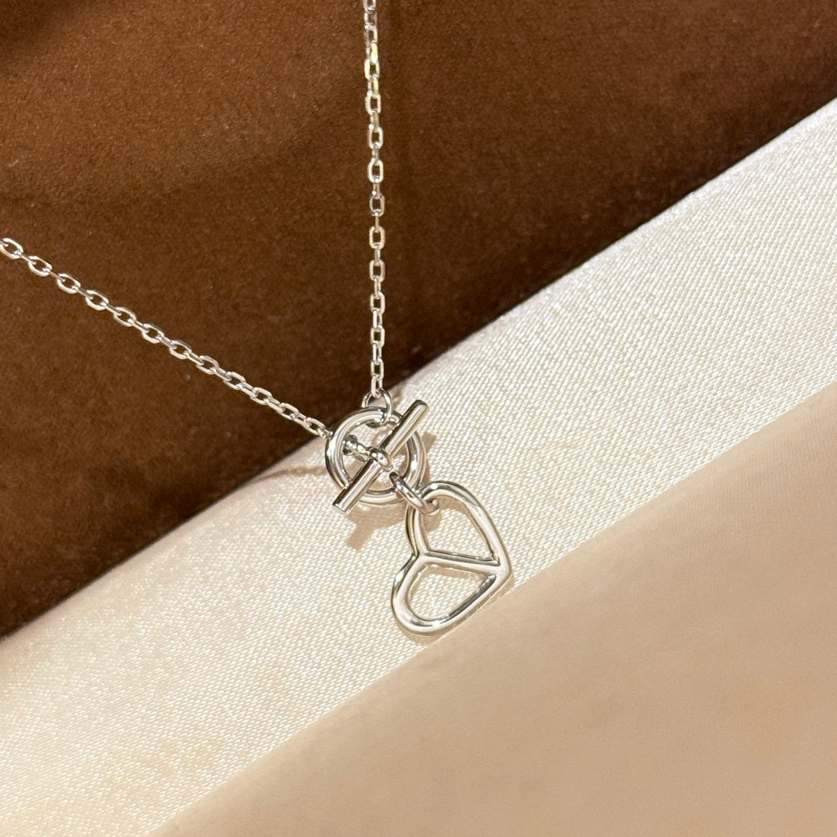 gold heart Necklace for unisex couple - alternate angle view 8