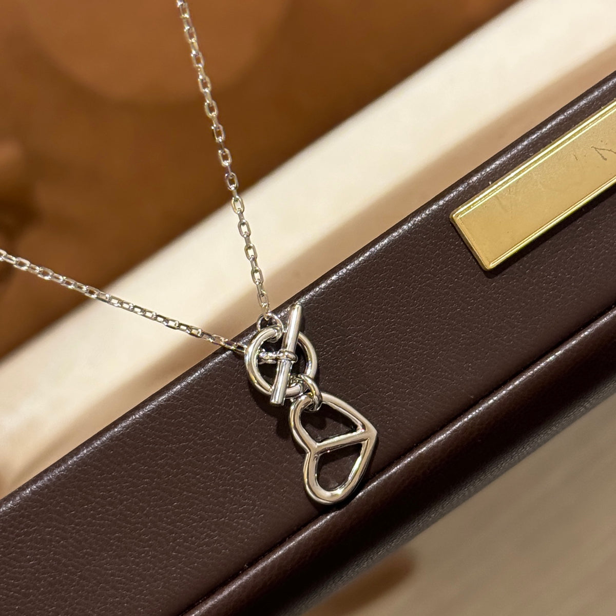 gold heart Necklace for unisex couple - alternate angle view 7