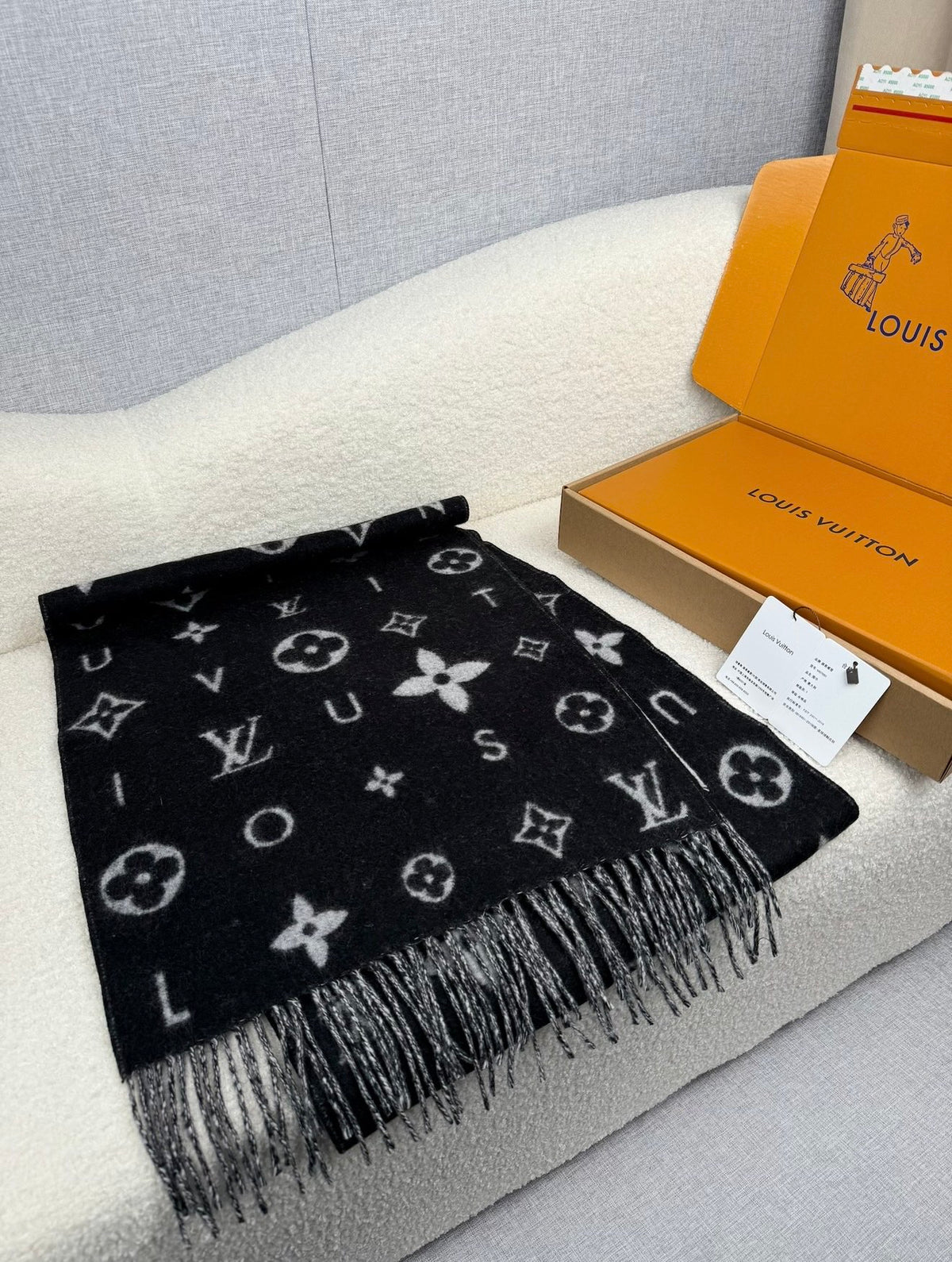 velvet floral Scarf for women - alternate angle view 2