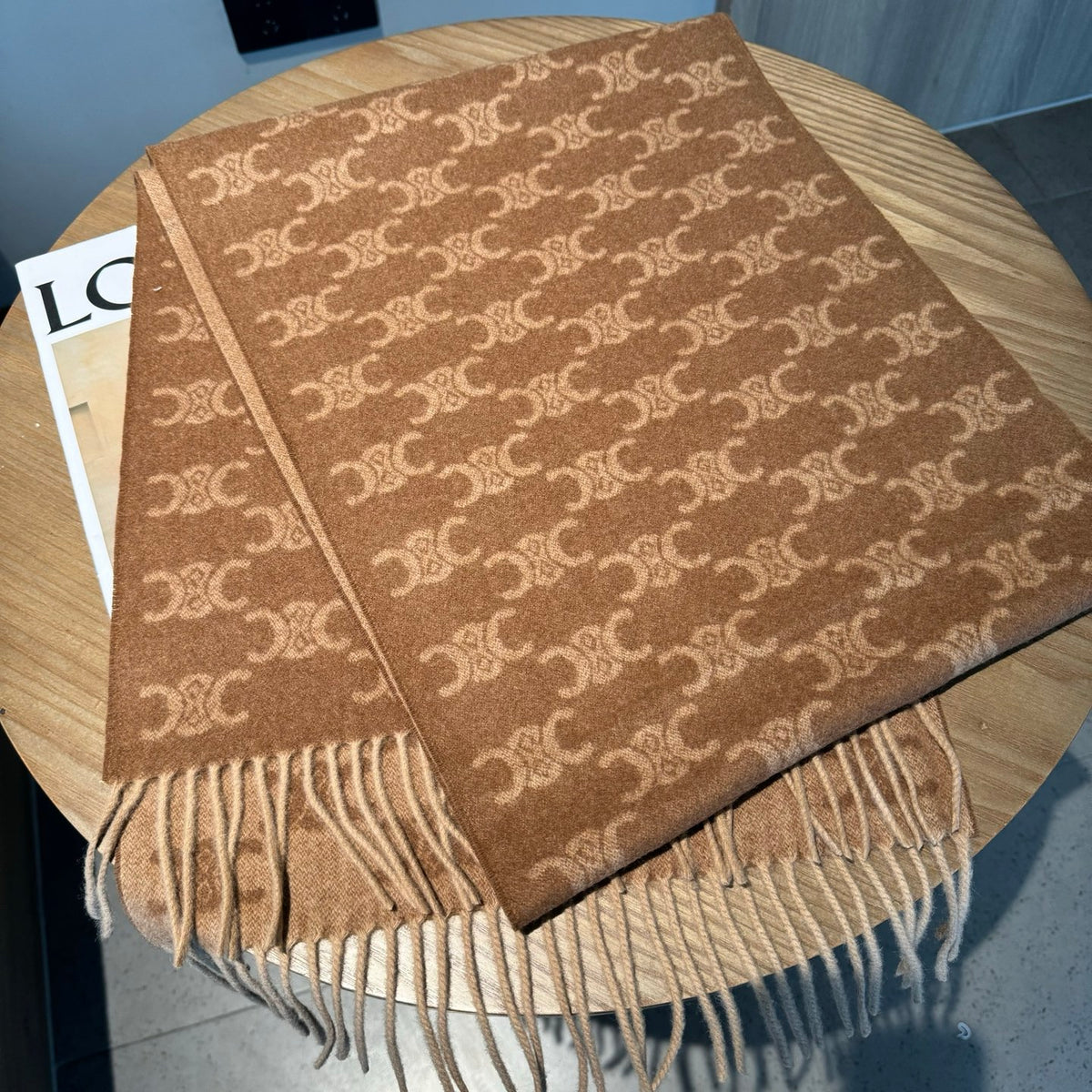 brown velvet floral Scarf for women - alternate angle view 8