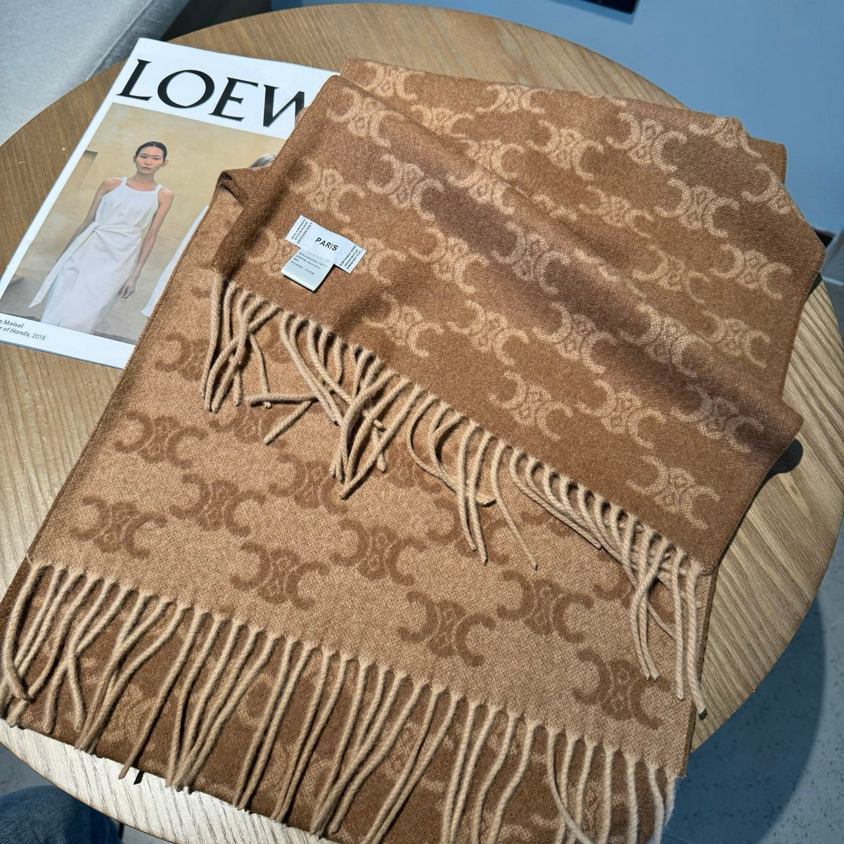 brown velvet floral Scarf for women - alternate angle view 5