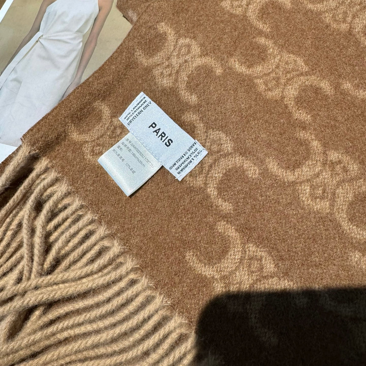 brown velvet floral Scarf for women - alternate angle view 4