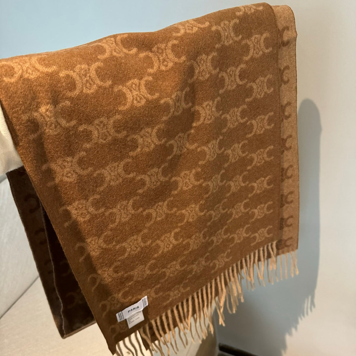 brown velvet floral Scarf for women - alternate angle view 6