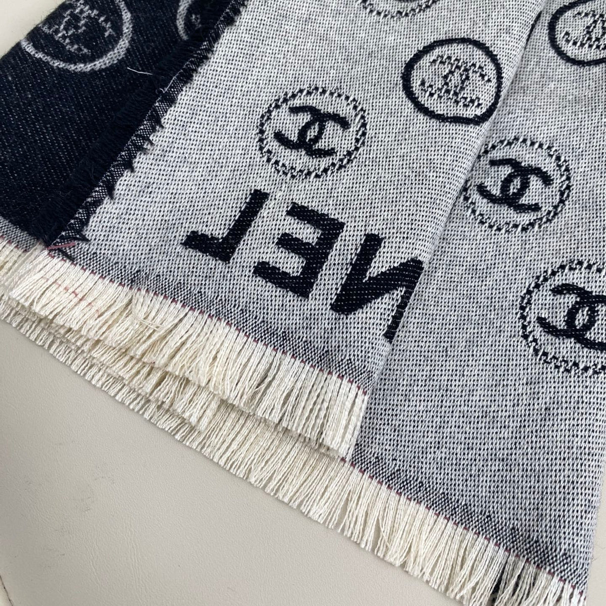 velvet double c Scarf for women - alternate angle view 7