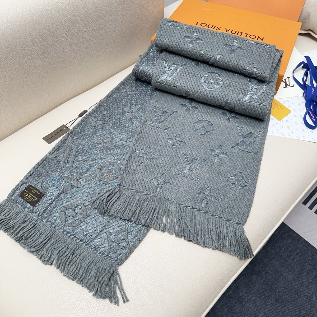 wool floral Scarf for women - alternate angle view 6
