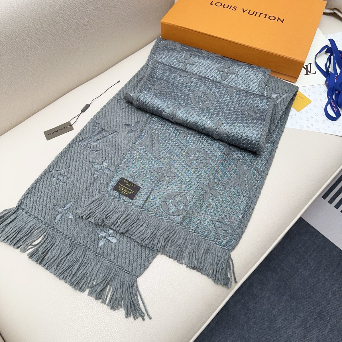 wool floral Scarf for women - alternate angle view 5