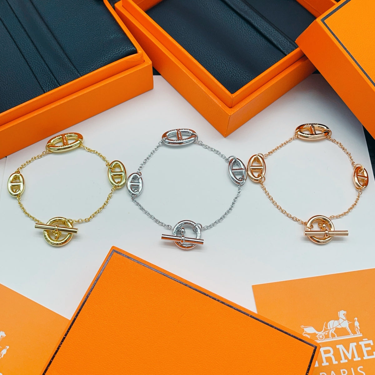 rose gold brass rose Bracelet for women - alternate angle view 2