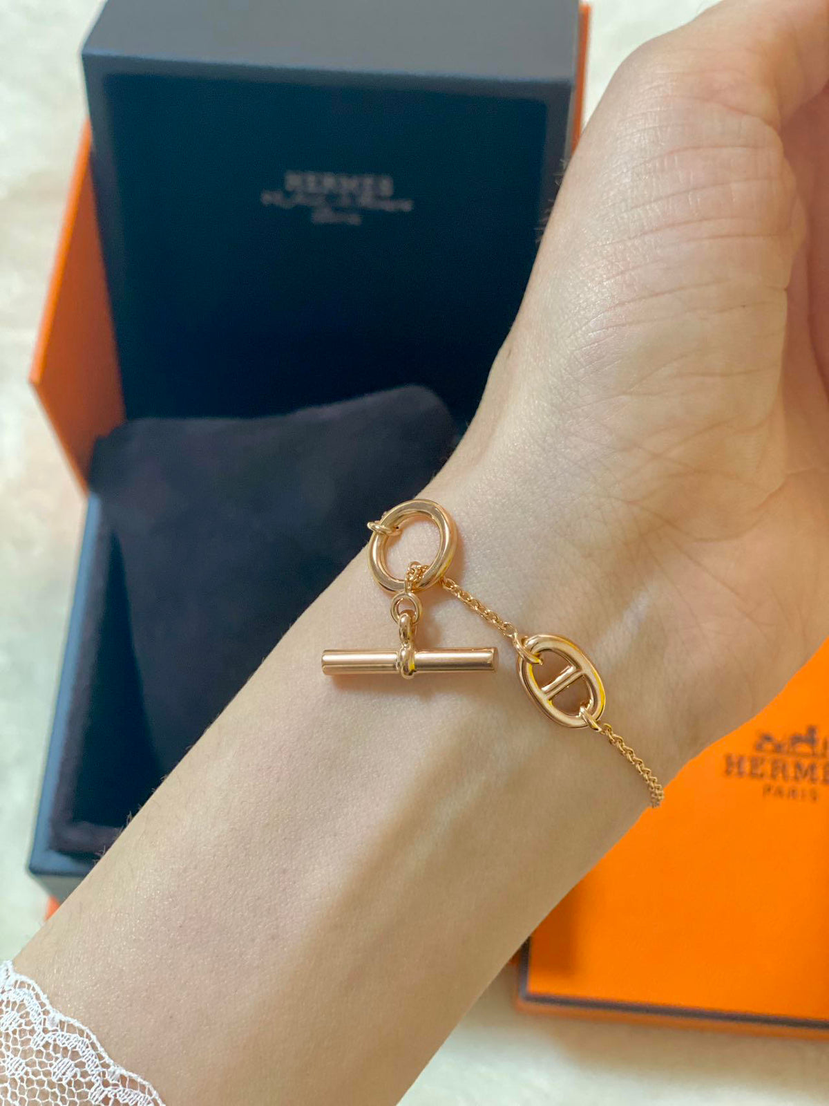 rose gold brass rose Bracelet for women - alternate angle view 10