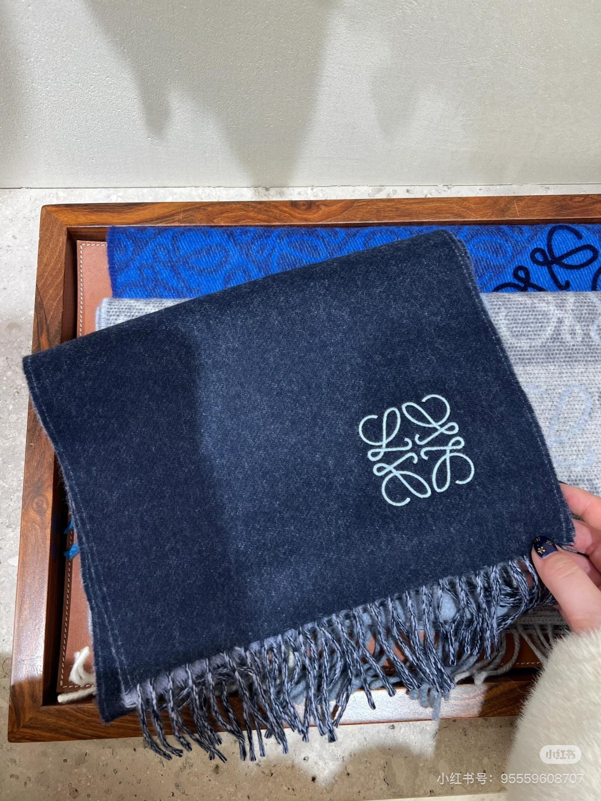 velvet cute Scarf for women - alternate angle view 8