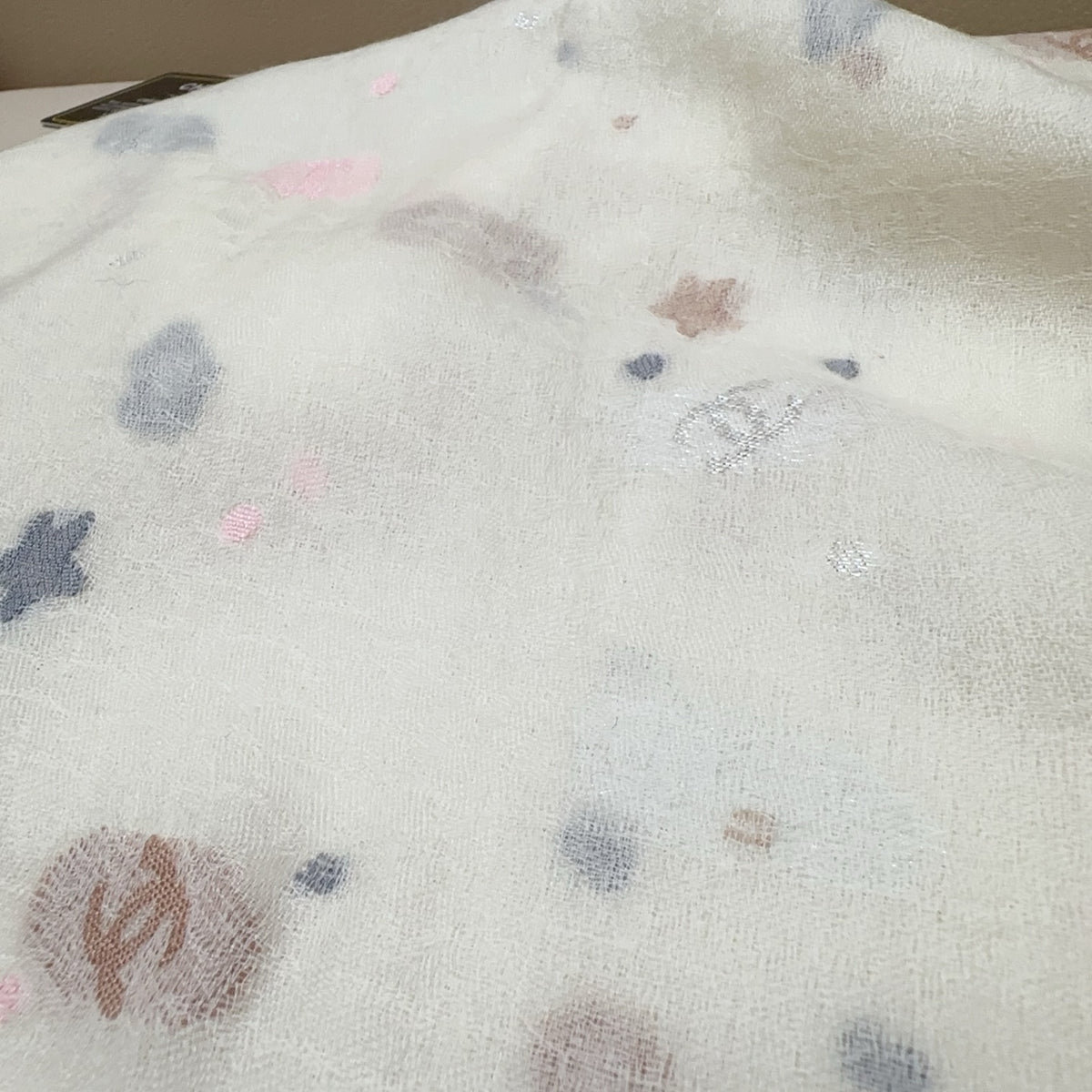 pink velvet floral Scarf for women - alternate angle view 6