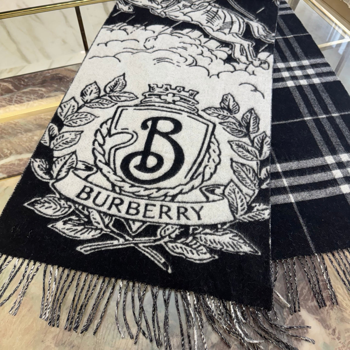 black and white velvet floral Shawl for women - alternate angle view 6