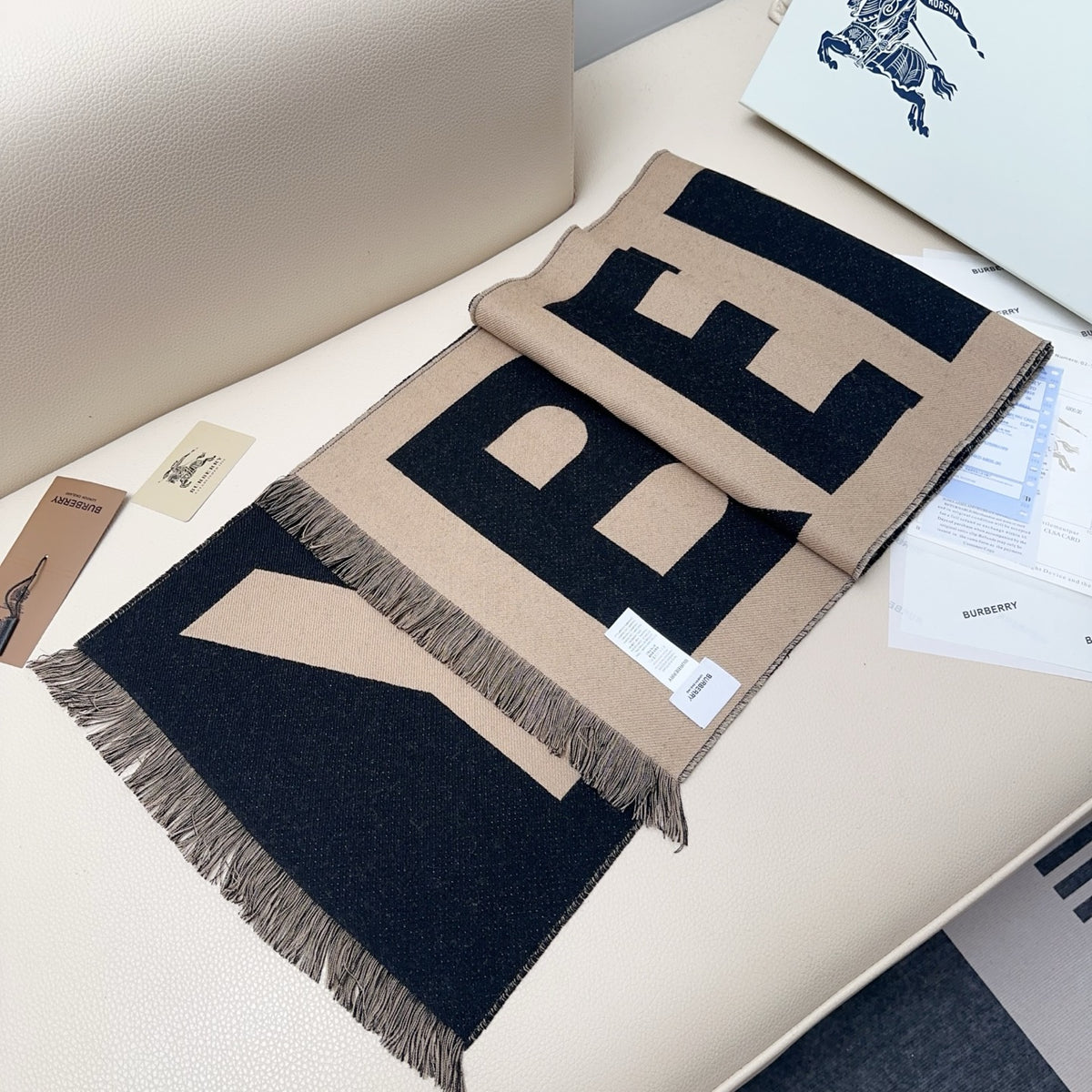 wool letter Scarf for men - alternate angle view 7