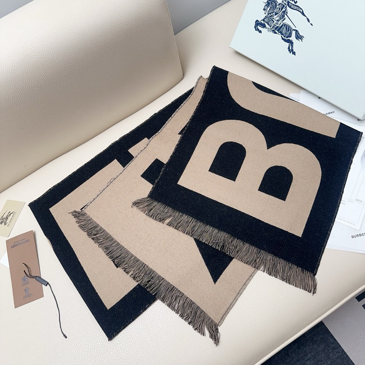 wool letter Scarf for men - alternate angle view 4