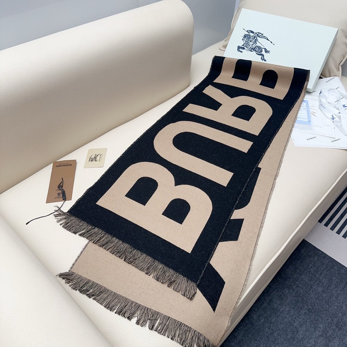 wool letter Scarf for men - alternate angle view 5