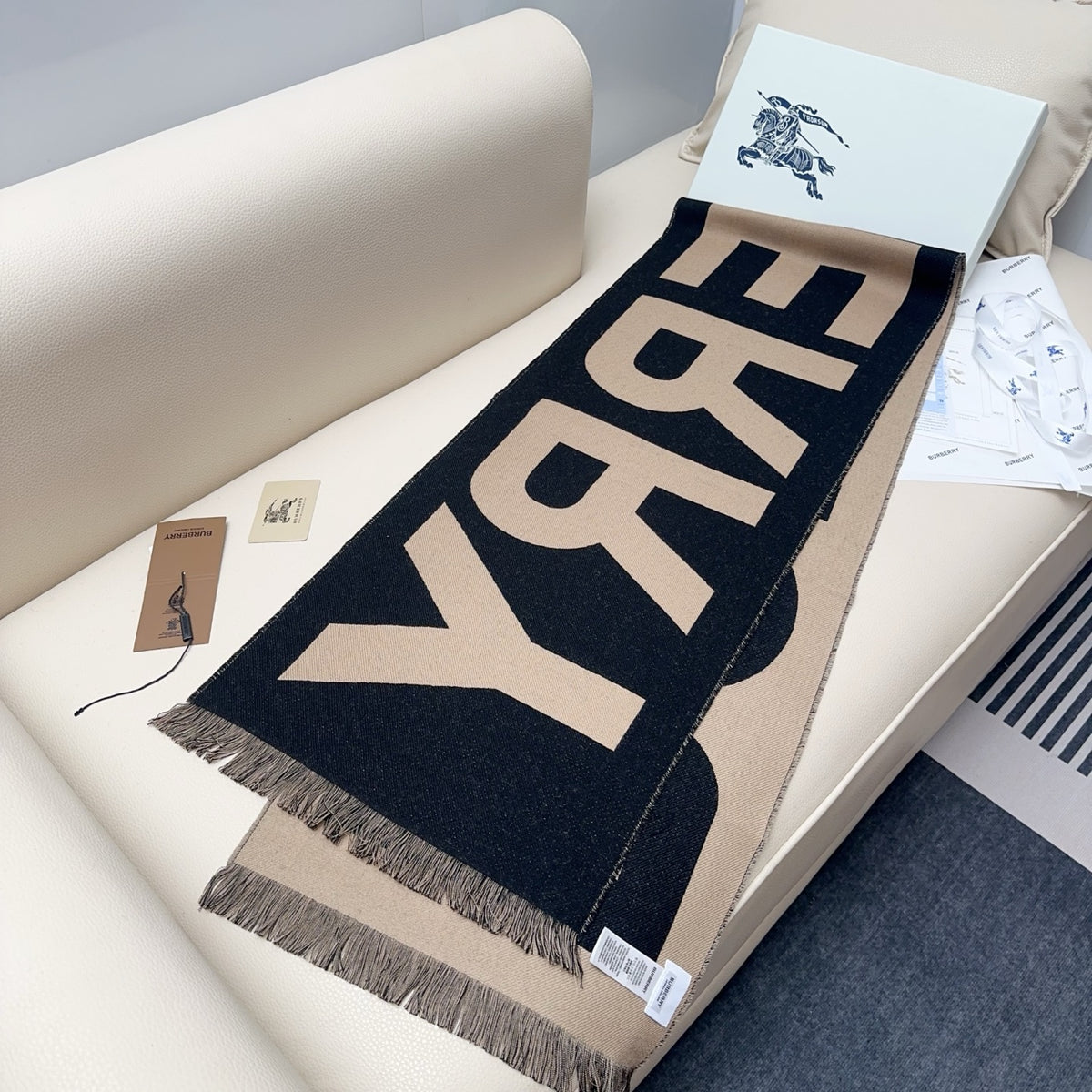 wool letter Scarf for men - alternate angle view 6