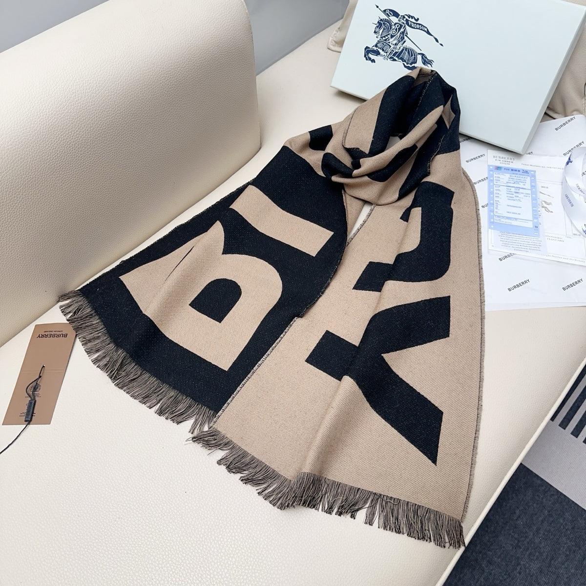 wool letter Scarf for men - alternate angle view 8