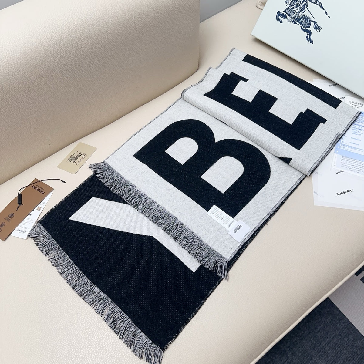 wool letter Scarf for men - alternate angle view 7