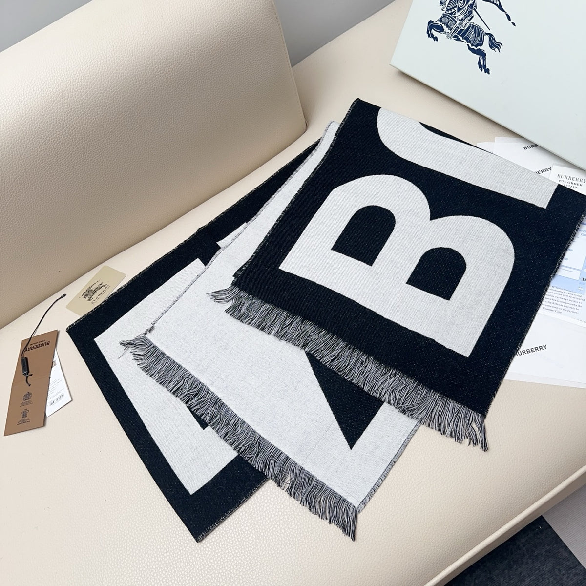 wool letter Scarf for men - alternate angle view 4