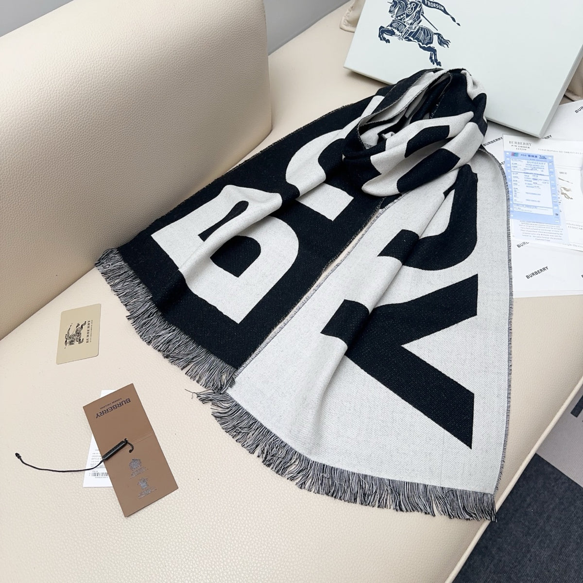 wool letter Scarf for men - alternate angle view 8