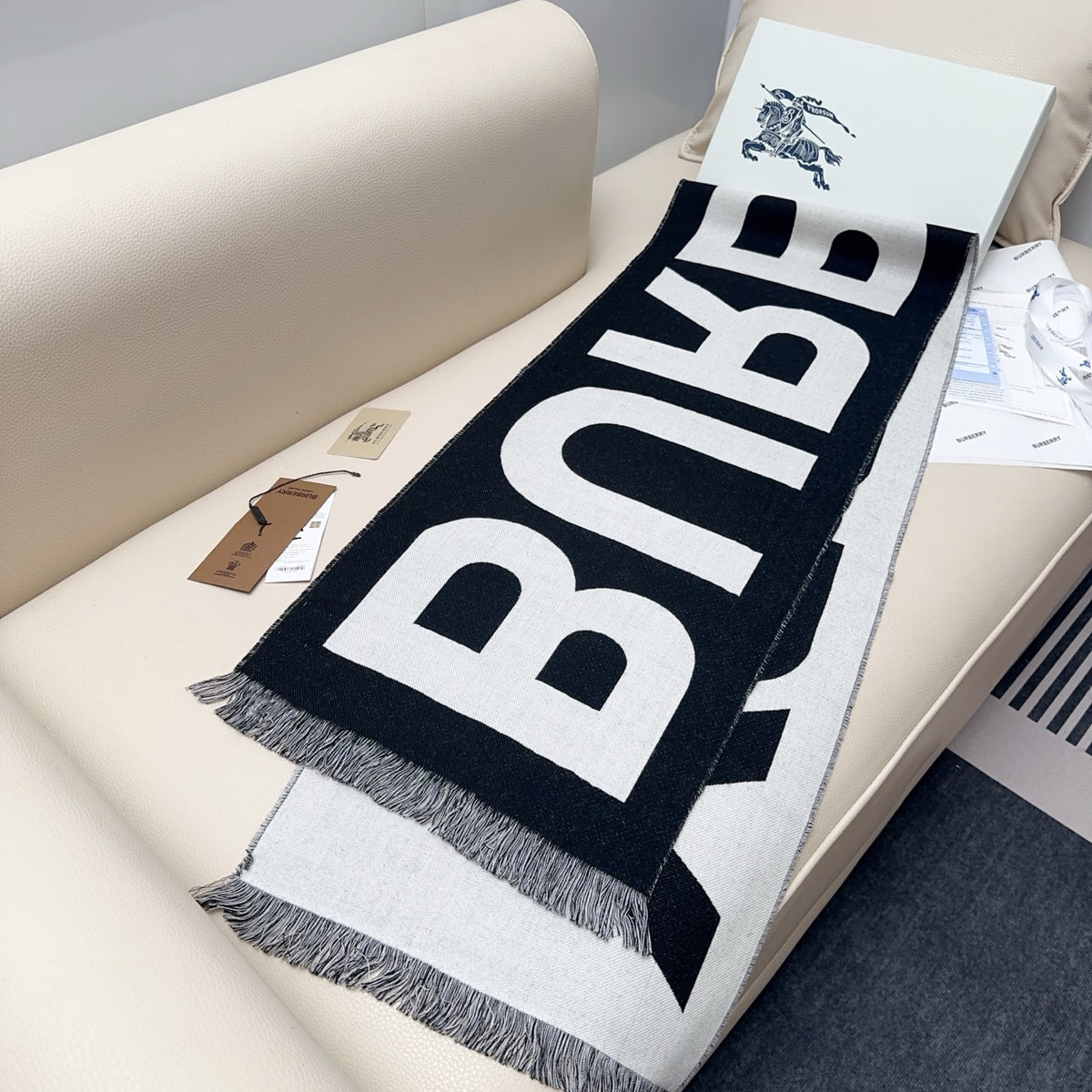 wool letter Scarf for men - alternate angle view 5