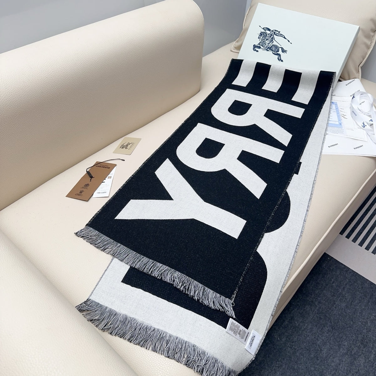 wool letter Scarf for men - alternate angle view 6