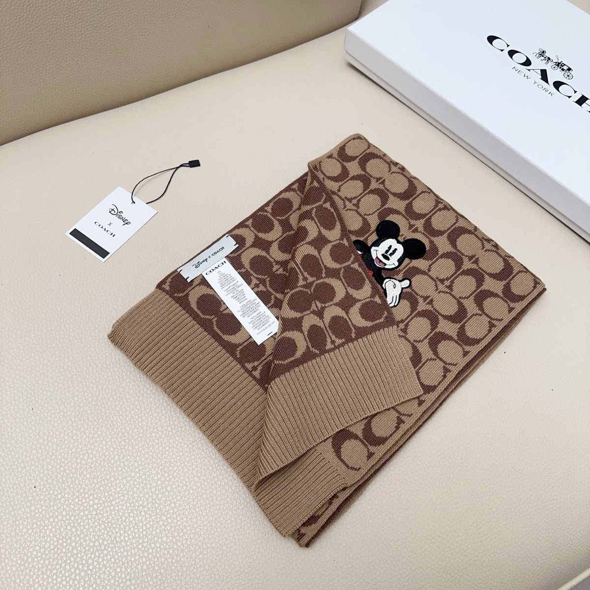 beige delicate Scarf for men - alternate angle view 3