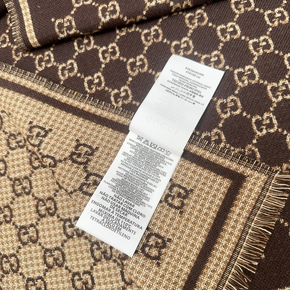 beige wool tassel Scarf for women - alternate angle view 8