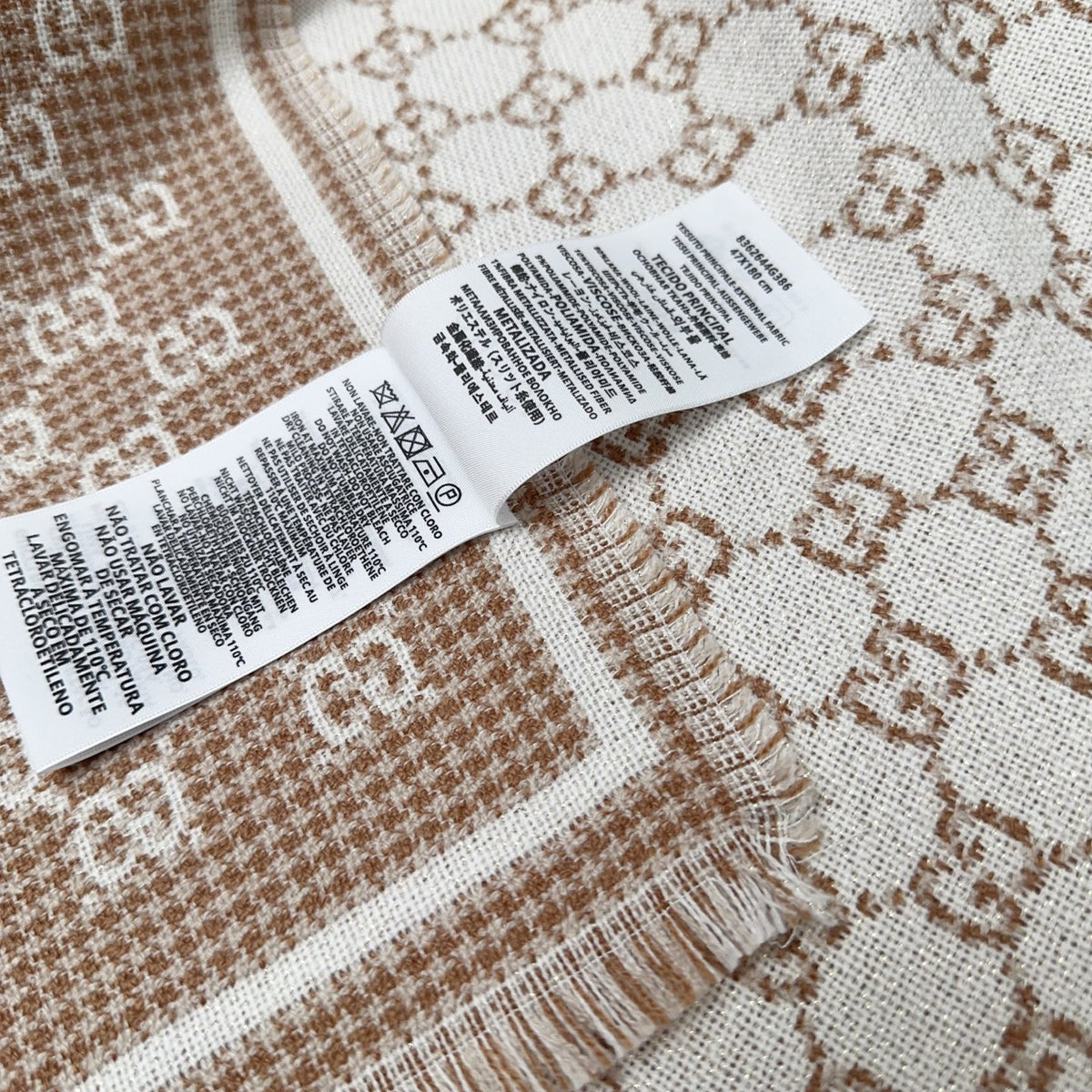 beige wool tassel Scarf for women - alternate angle view 7