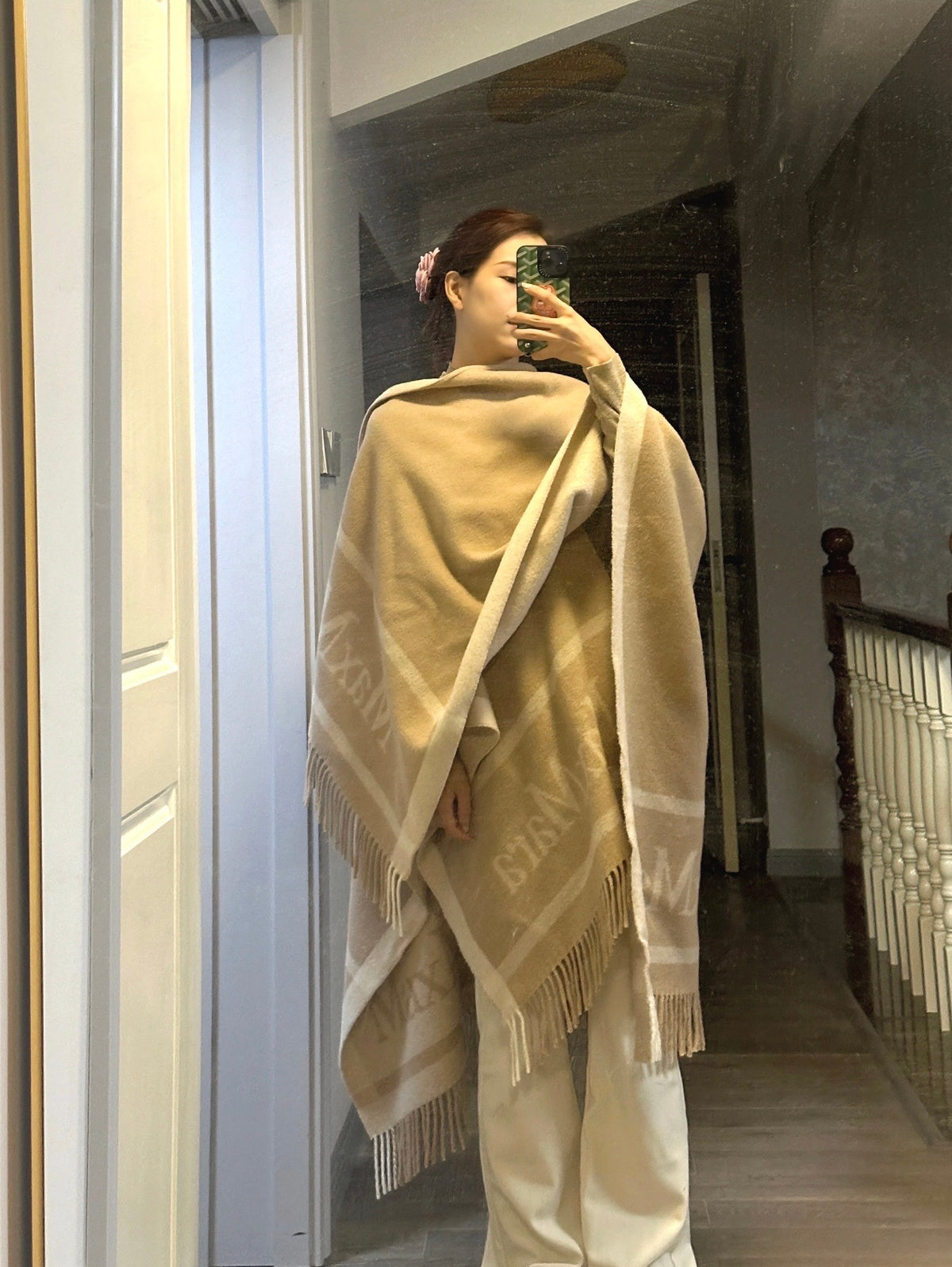 wool handmade Shawl for women - product detail view