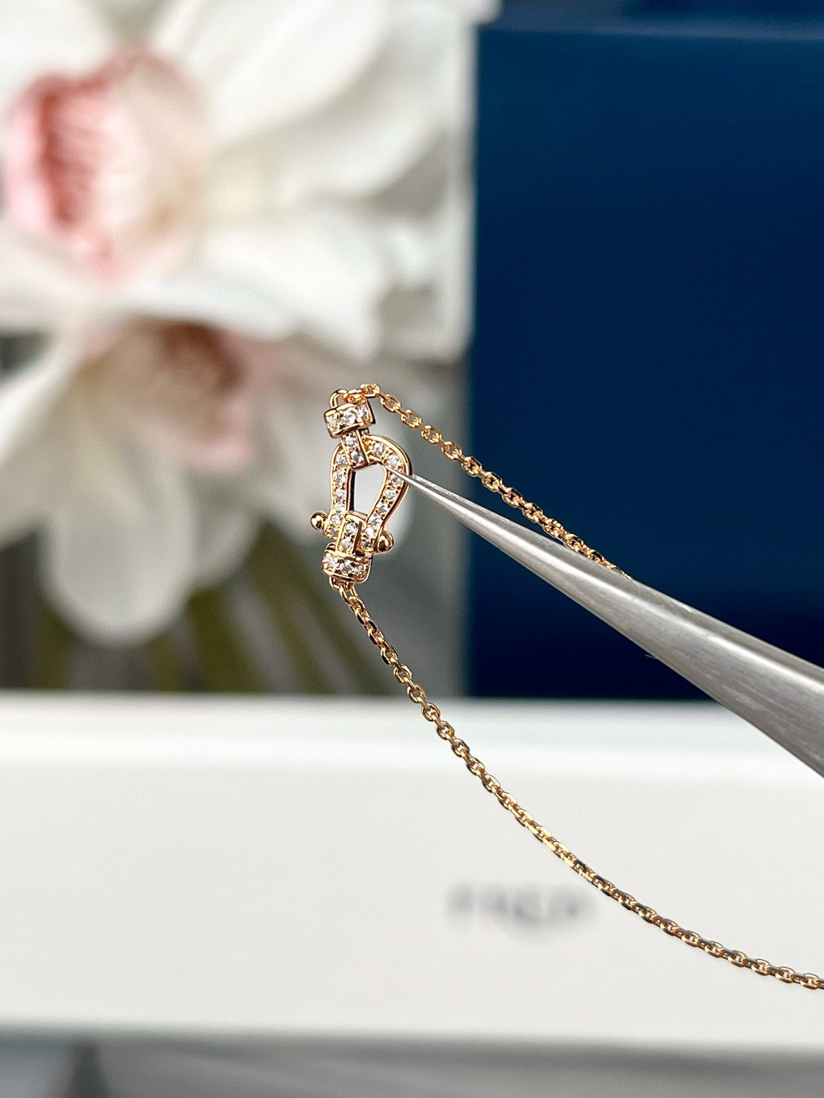 gold crystal Necklace for women - alternate angle view 3