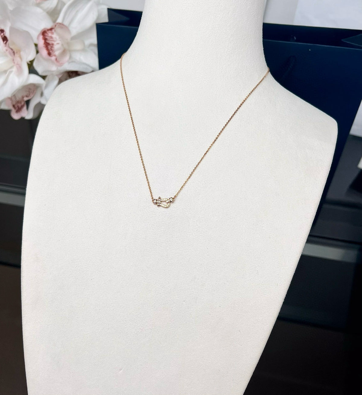 gold crystal Necklace for women - alternate angle view 4
