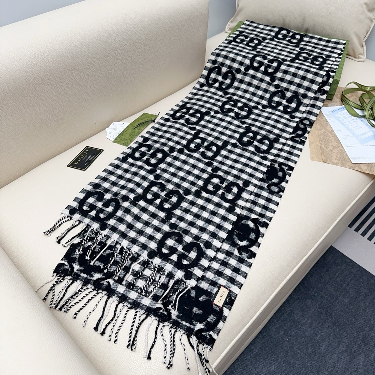 red trendy Scarf for women - alternate angle view 6