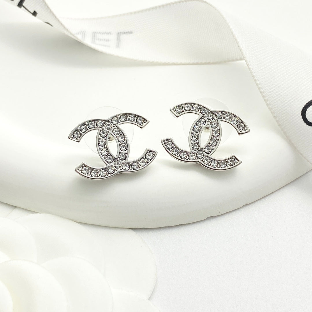 white gold sterling silver rhinestone Drop Earrings for women - alternate angle view 4
