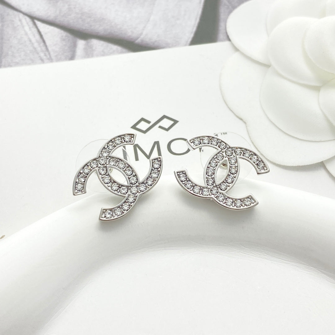 white gold sterling silver rhinestone Drop Earrings for women - alternate angle view 7