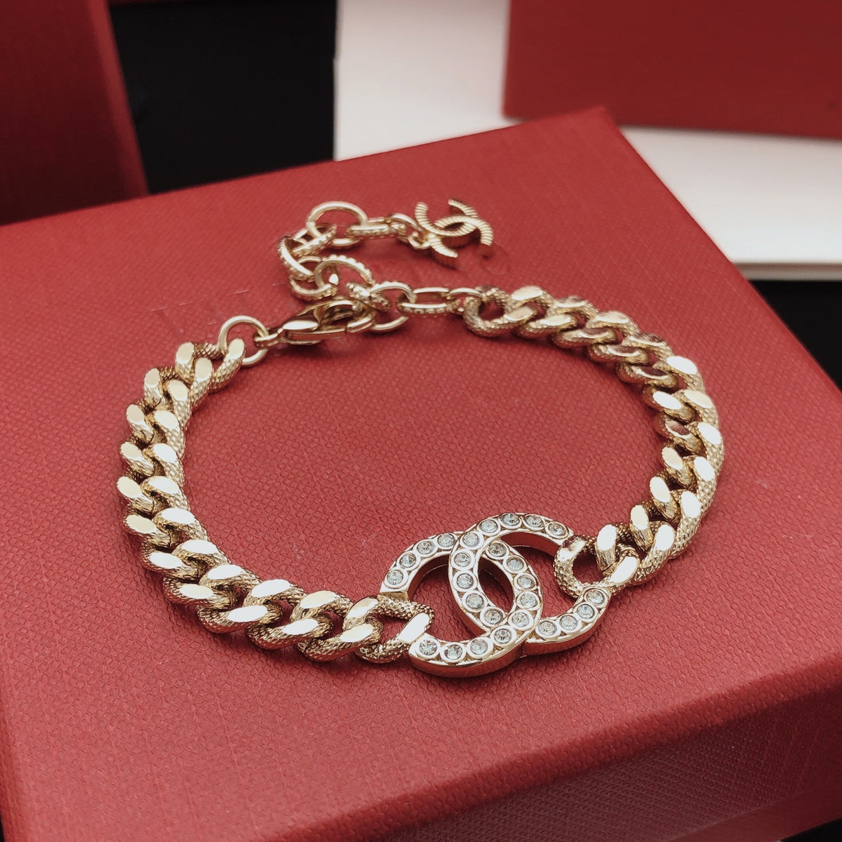 yellow brass floral Bracelet for women - product detail view