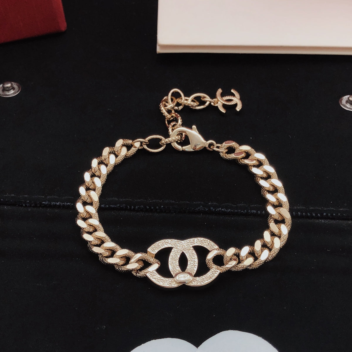 yellow brass floral Bracelet for women - alternate angle view 2