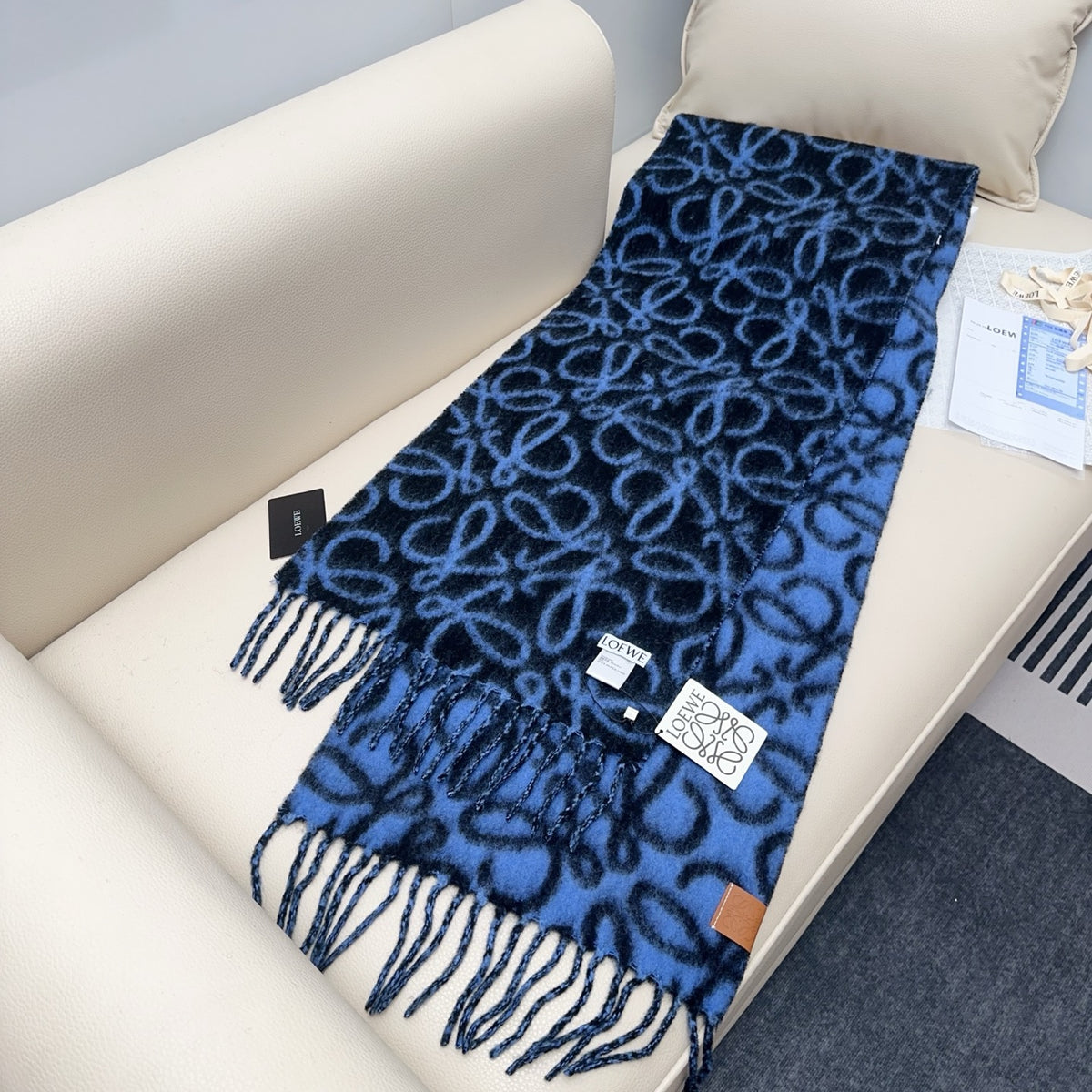 genuine leather tassel Scarf for women - alternate angle view 7