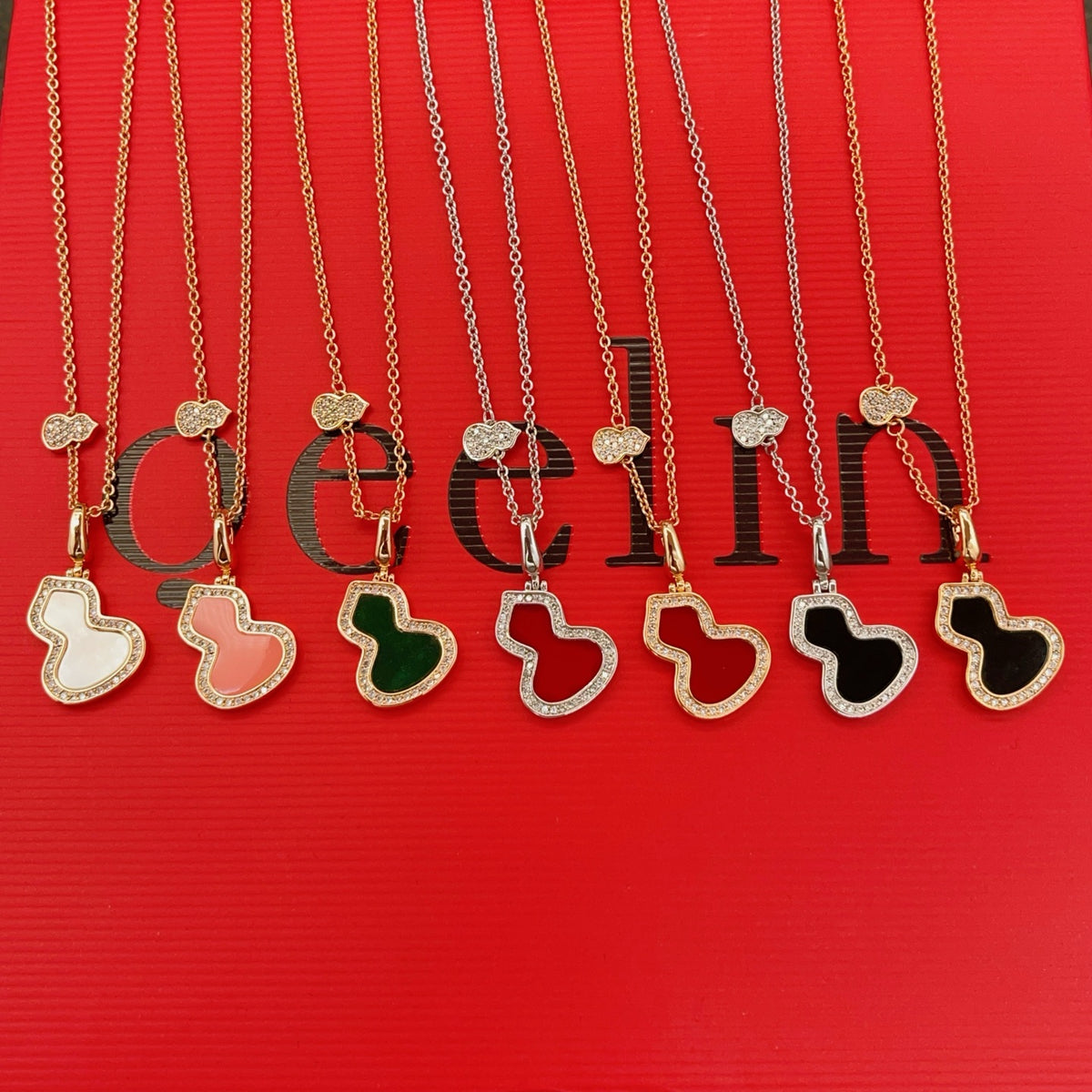 rose gold brass rose Necklace for women - alternate angle view 10