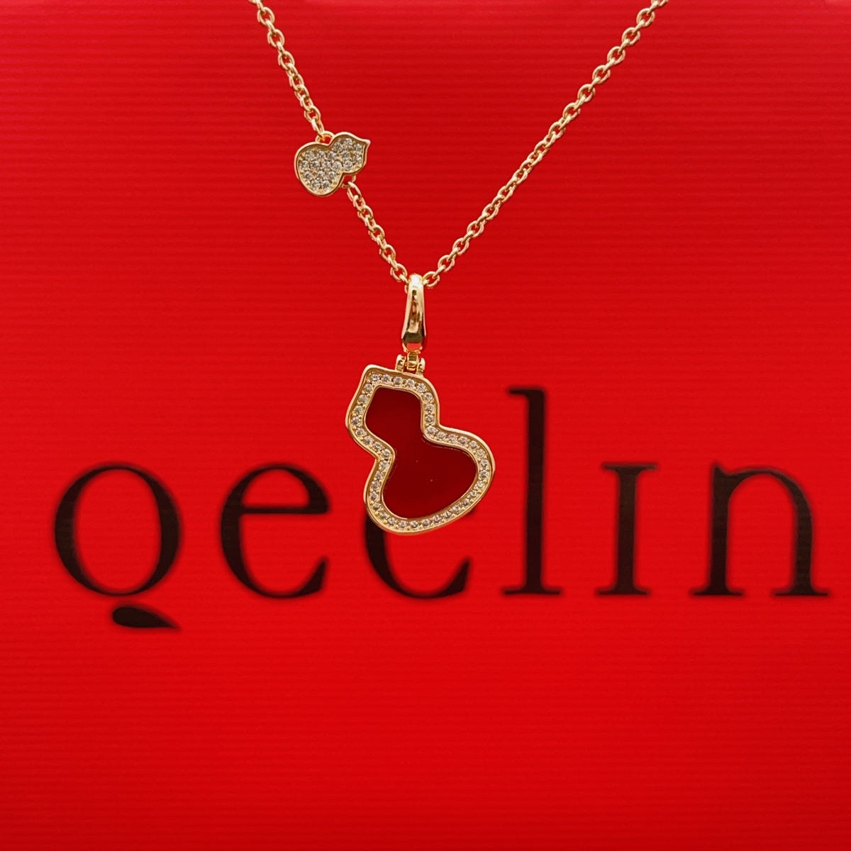 rose gold brass rose Necklace for women - product detail view
