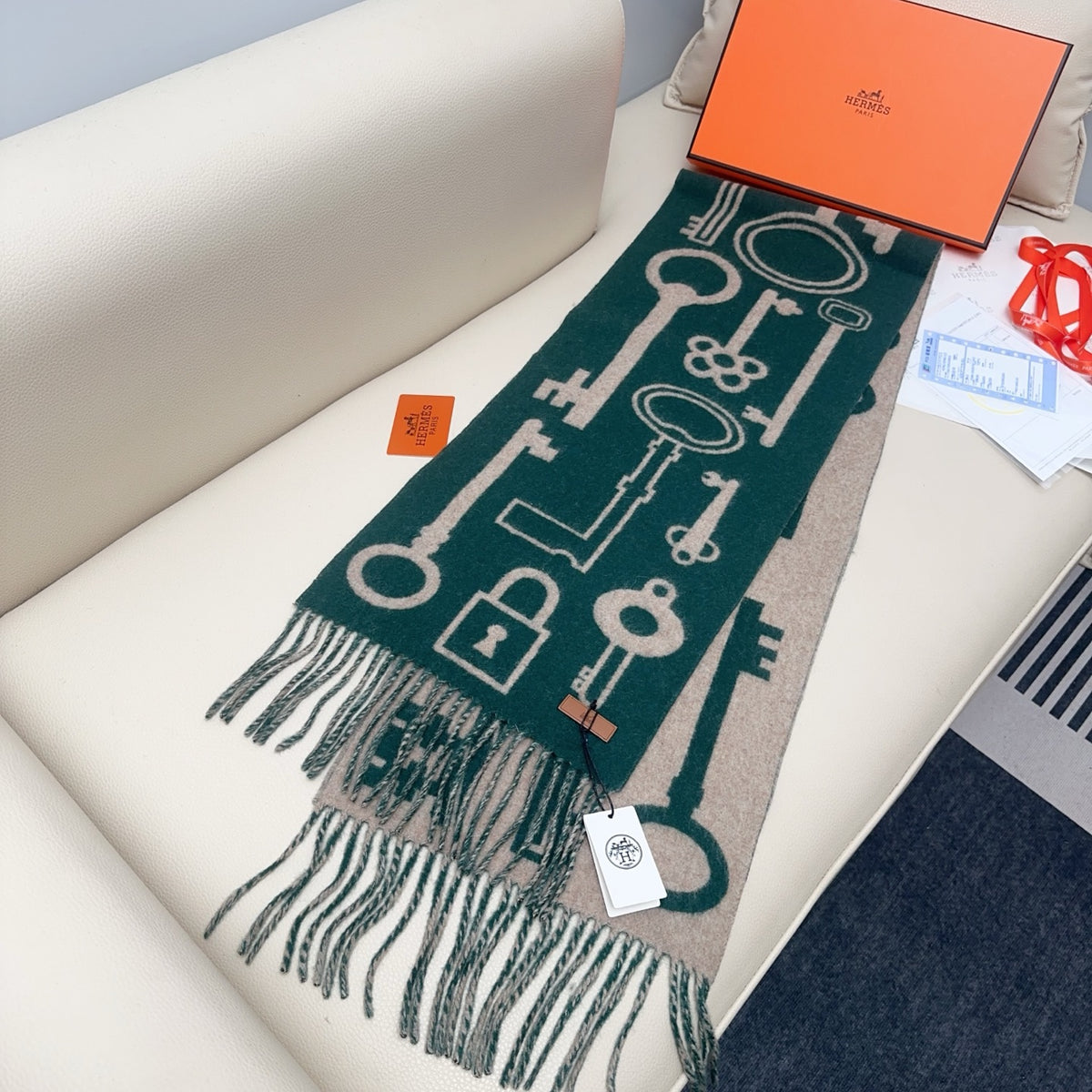 velvet key Scarf for women - alternate angle view 5