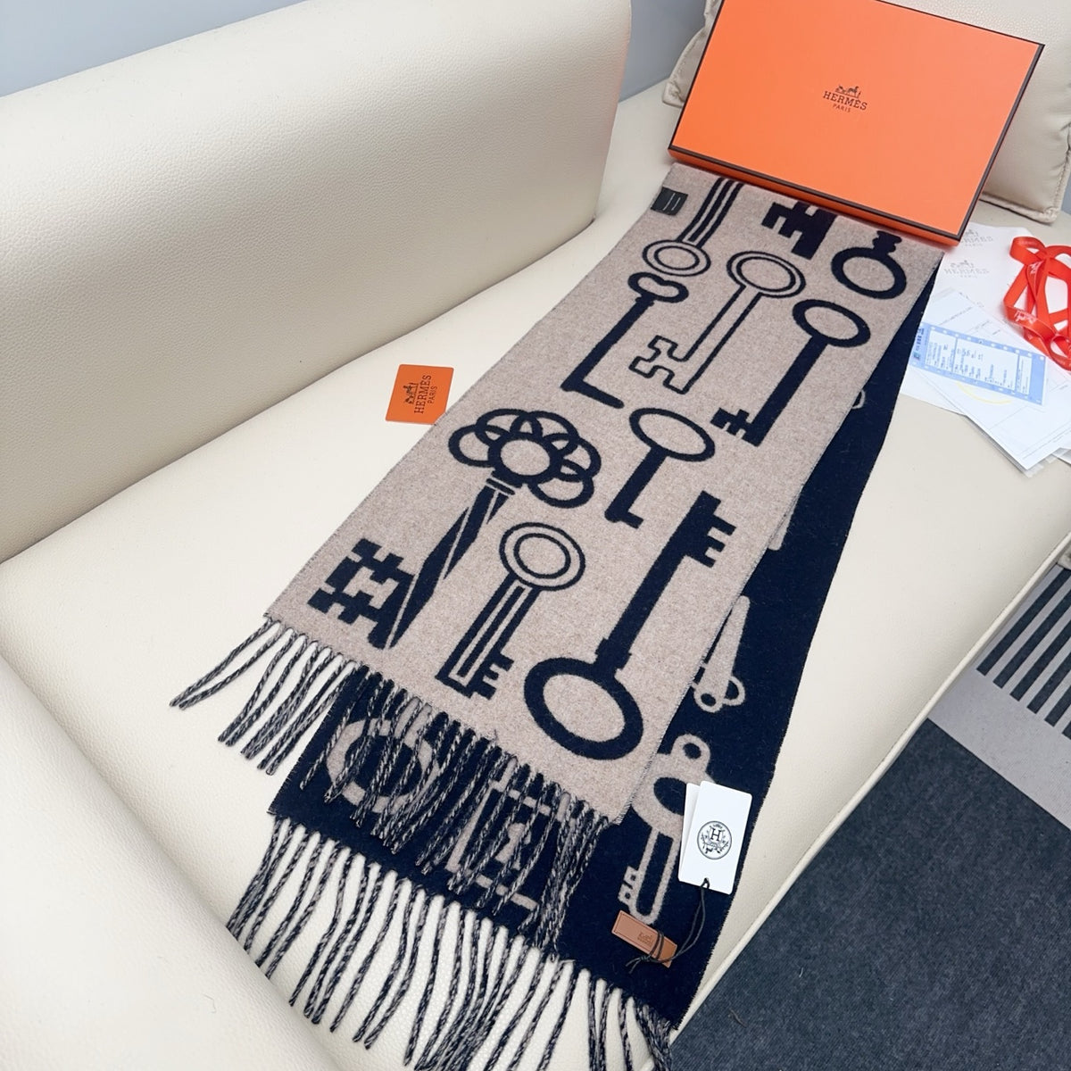 velvet key Scarf for women - alternate angle view 6
