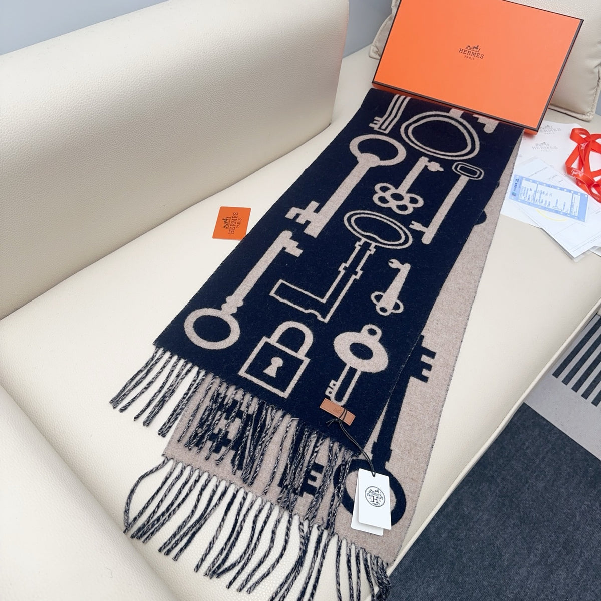 velvet key Scarf for women - alternate angle view 5