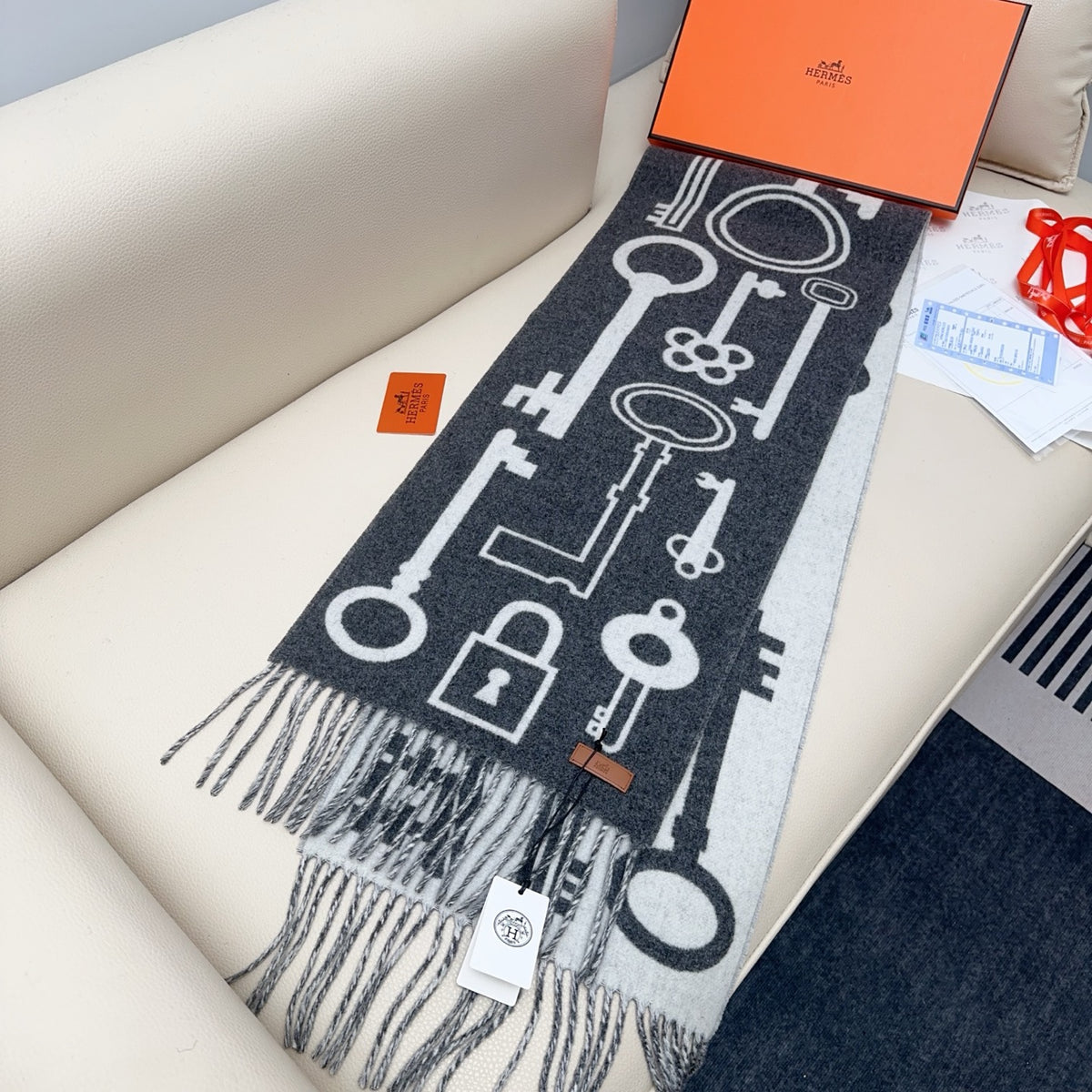 velvet key Scarf for women - alternate angle view 5