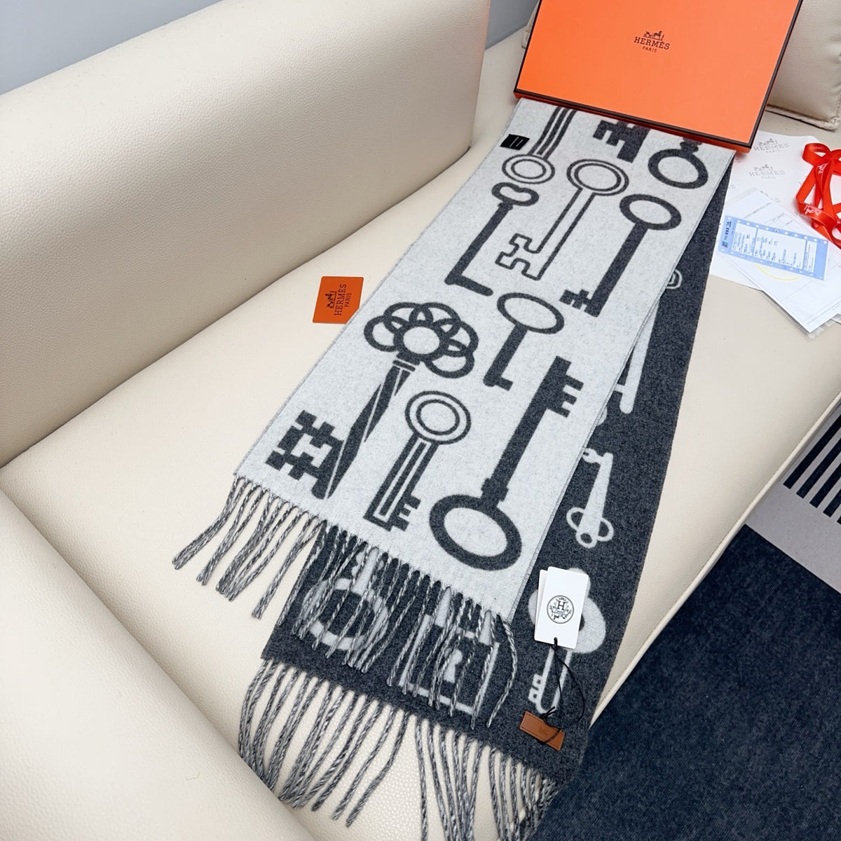 velvet key Scarf for women - alternate angle view 6