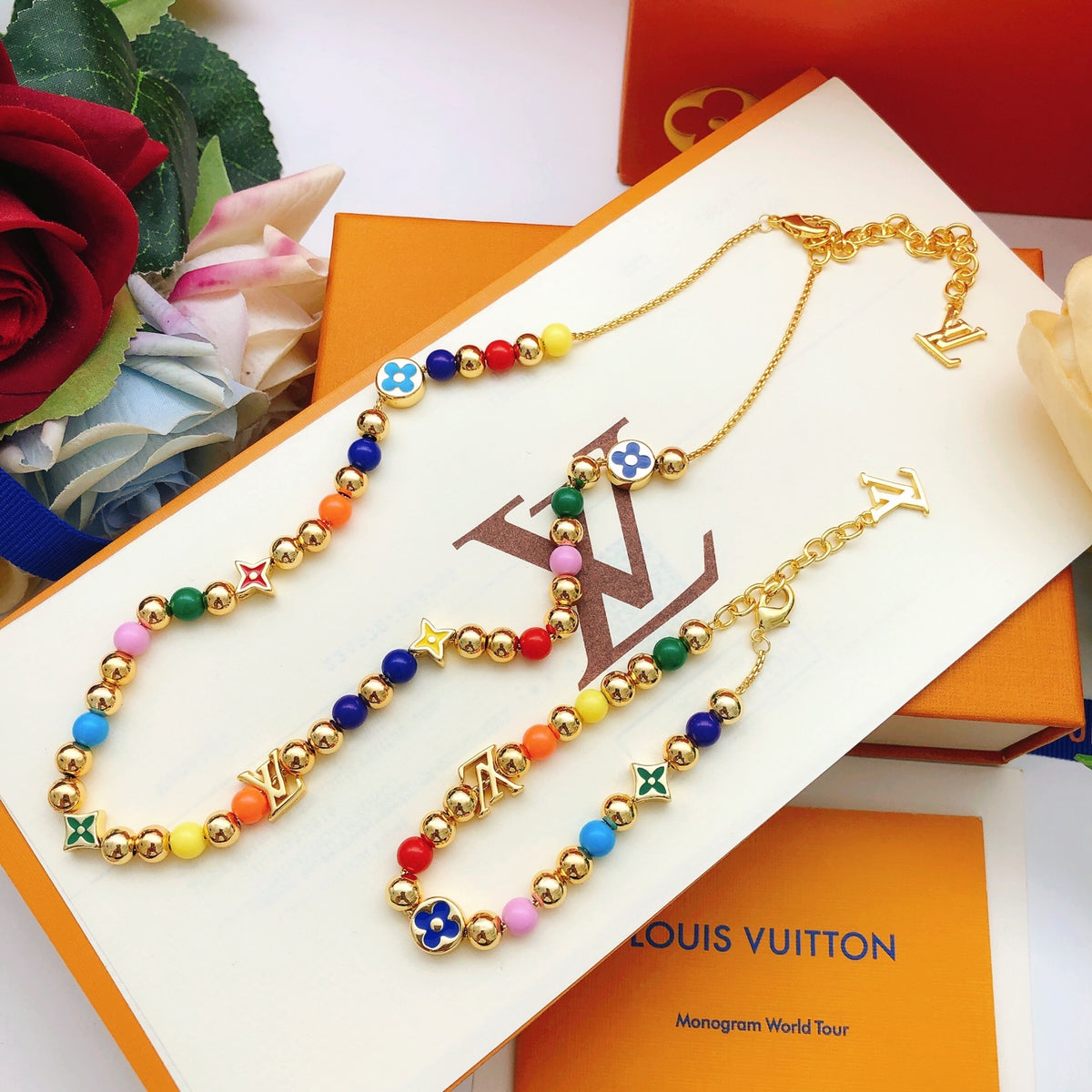 yellow brass Necklace for women - alternate angle view 5