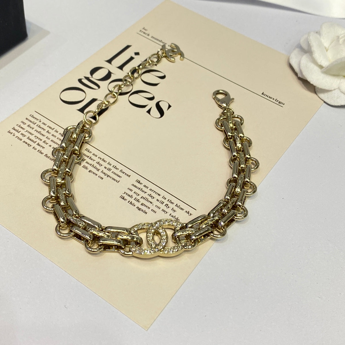 gold double c Bracelet for women - alternate angle view 5