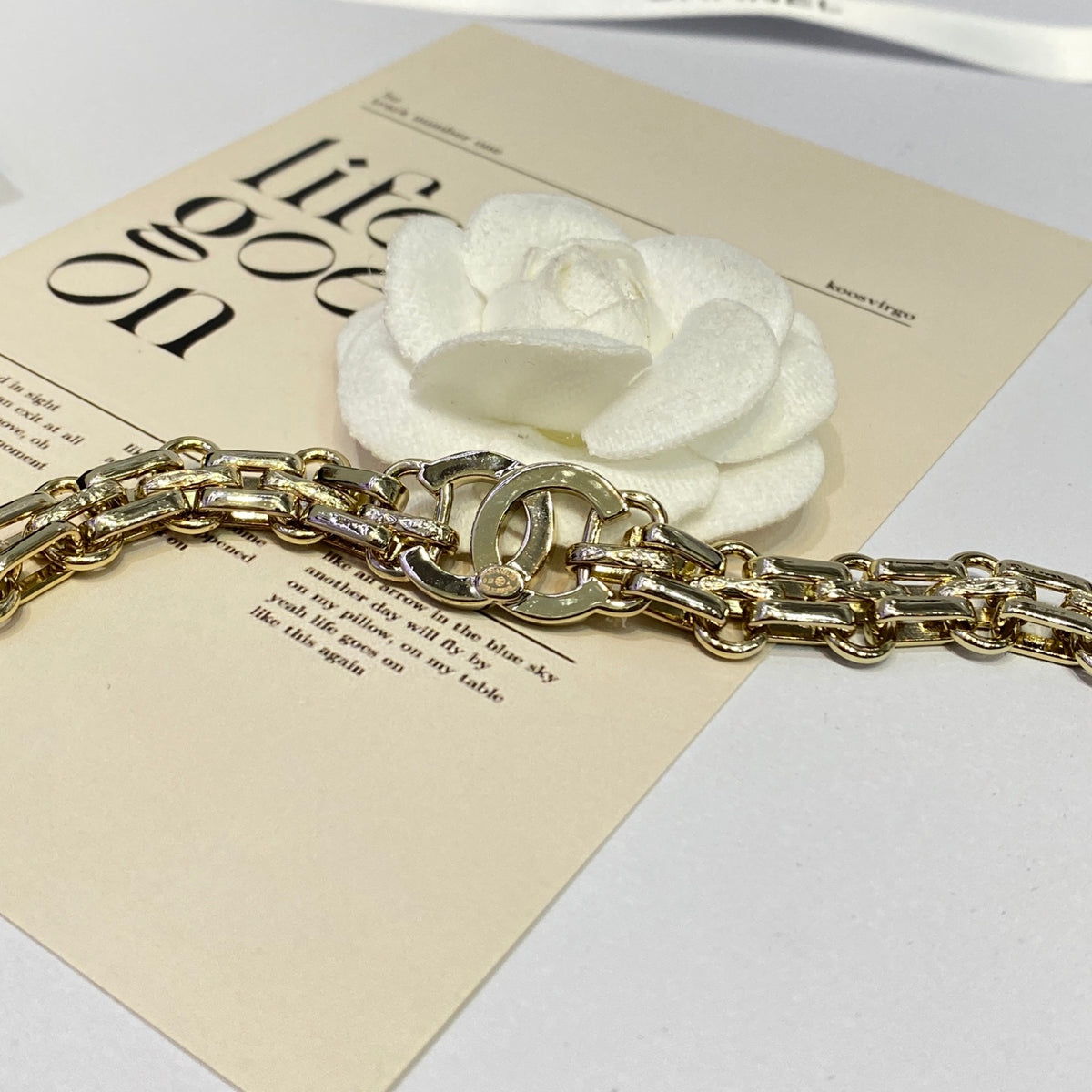gold double c Bracelet for women - alternate angle view 4