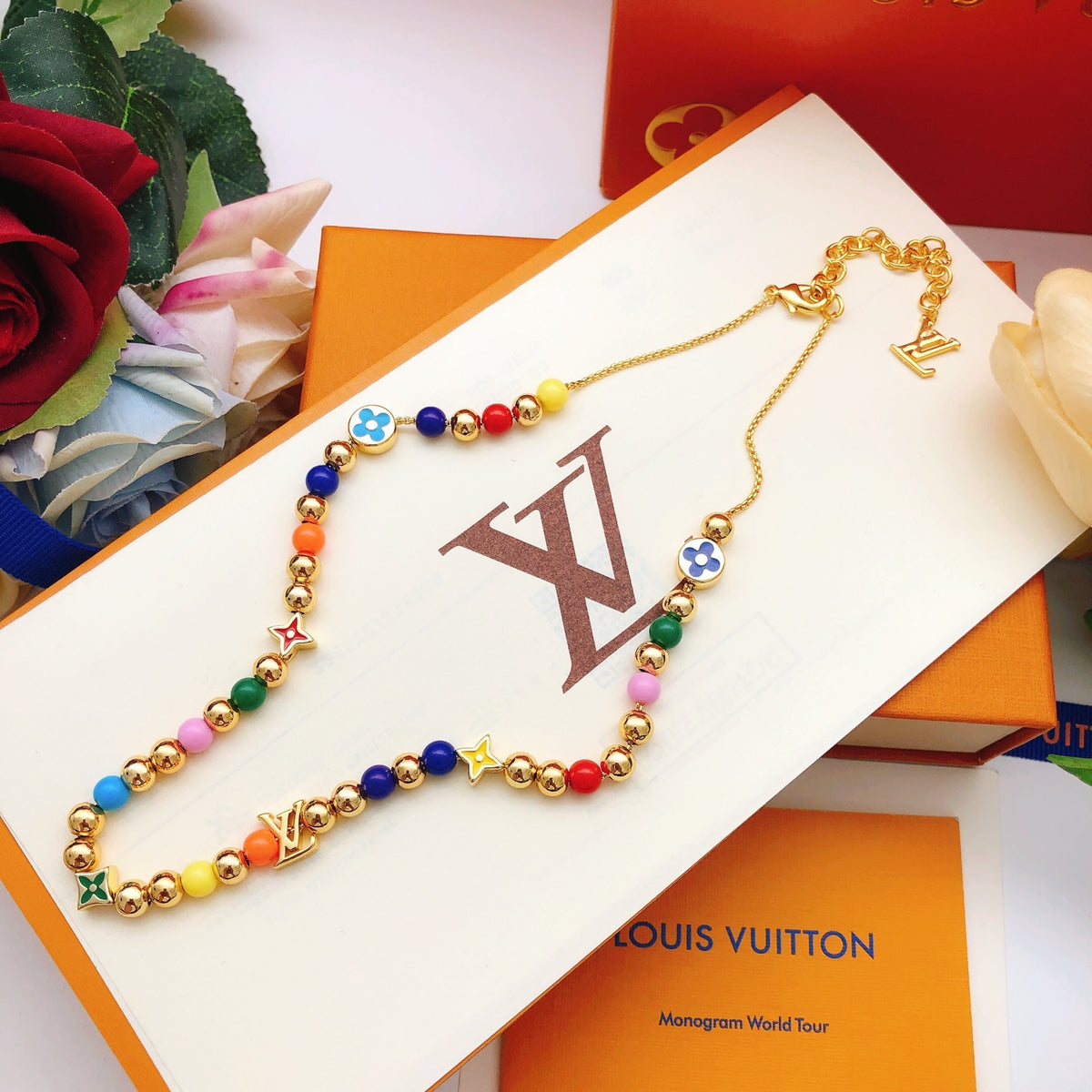 yellow brass Necklace for women - product detail view