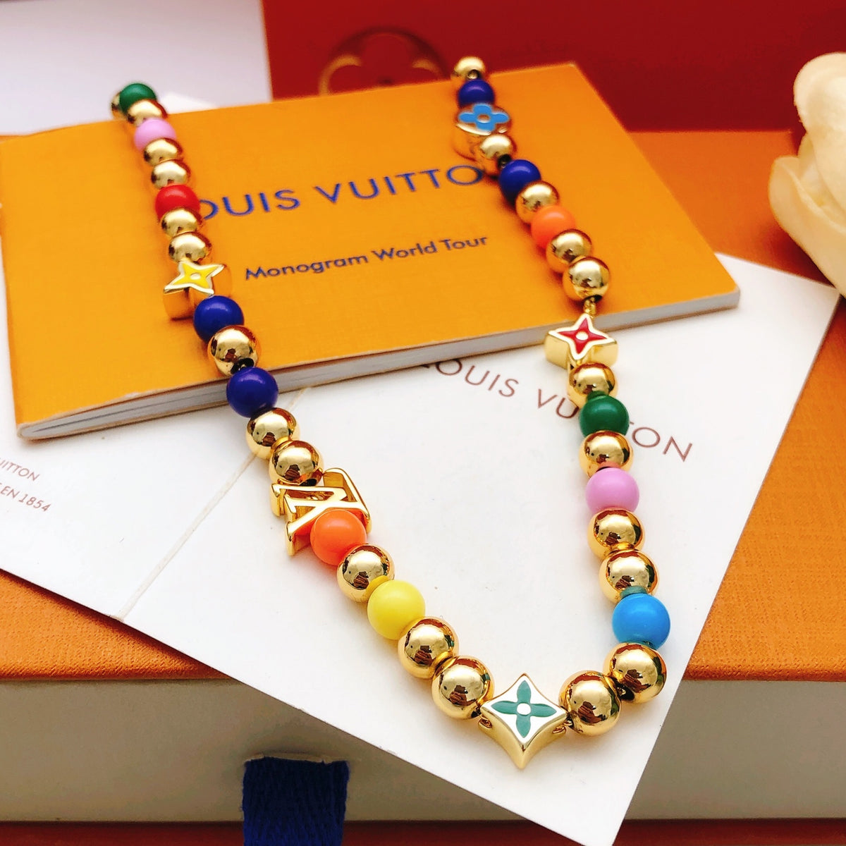 yellow brass Necklace for women - alternate angle view 4